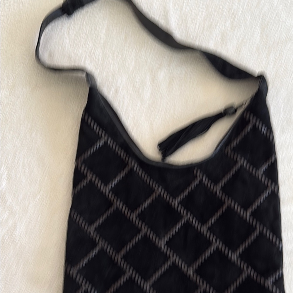 Sharif Black and Gray Patterned Bag